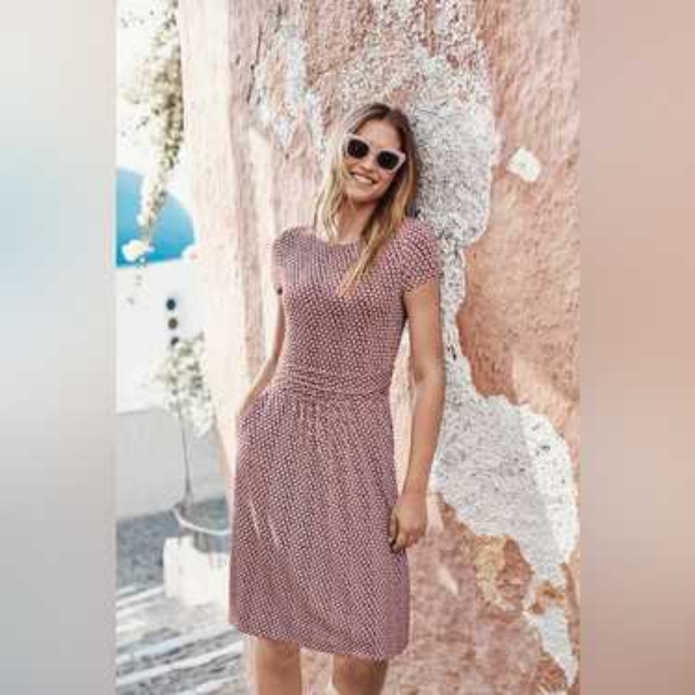 Boden Daisy Print Amelie Jersey Dress, Small Petite